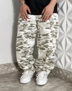 Calça Jeans Baggy Camuflada Areia