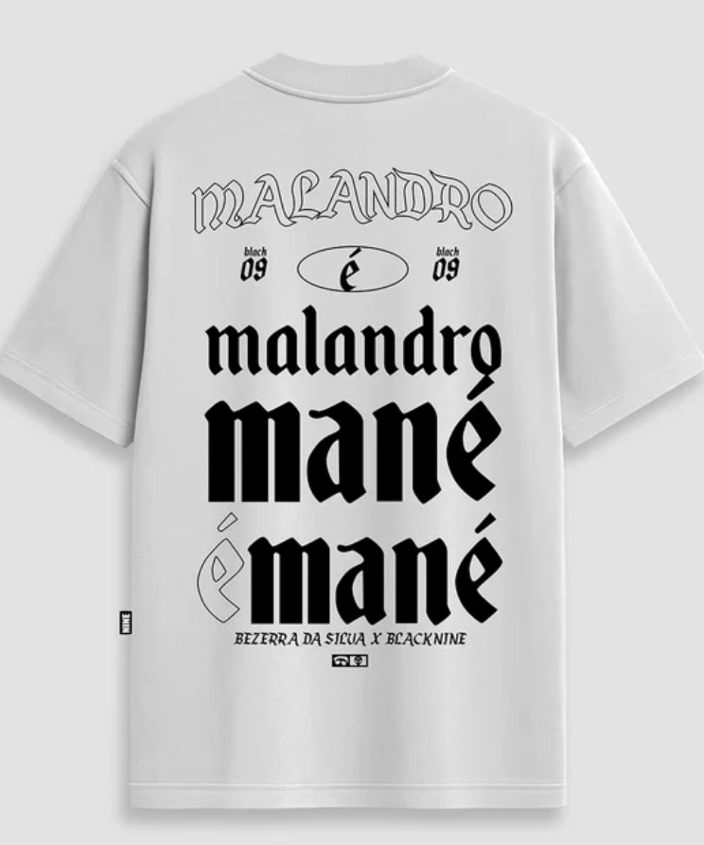 Camiseta Black Nine - Malandro é Malandro Branco
