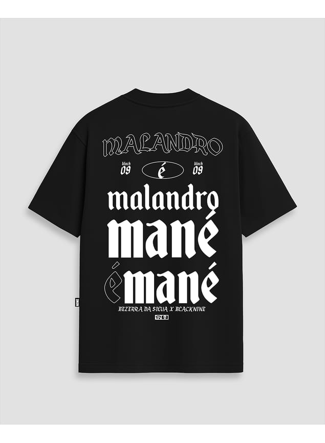 Camiseta Black Nine - Malandro é Malandro Preta