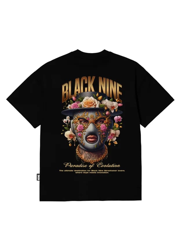 Camiseta Black - Floral de luxo