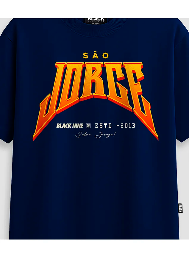 Camiseta Black Nine - São Jorge Azul Marinho