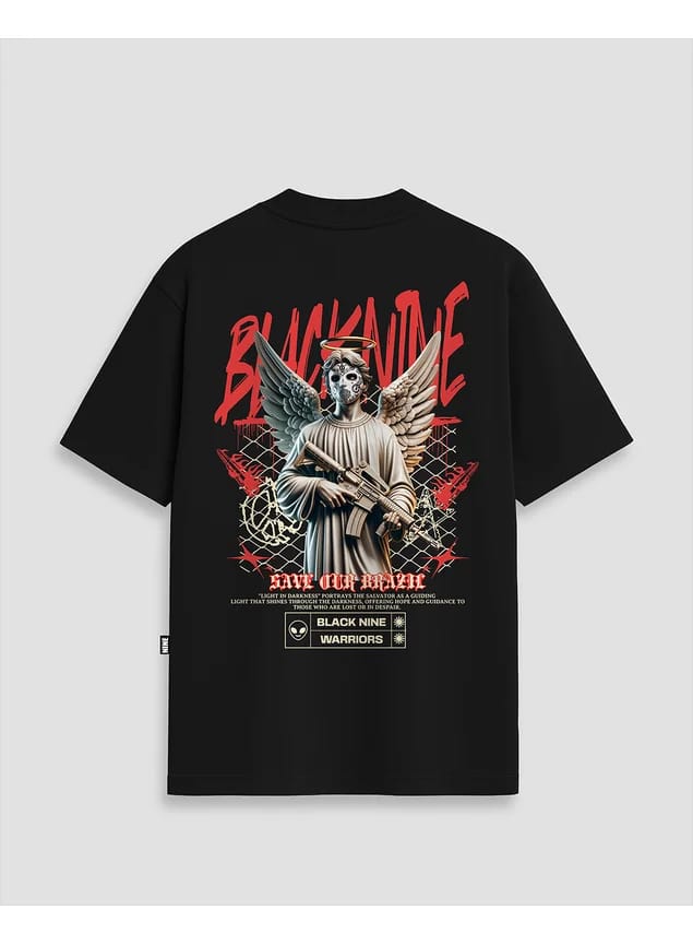 Camiseta Oversized Streetwear Save Our Brazil - Preta
