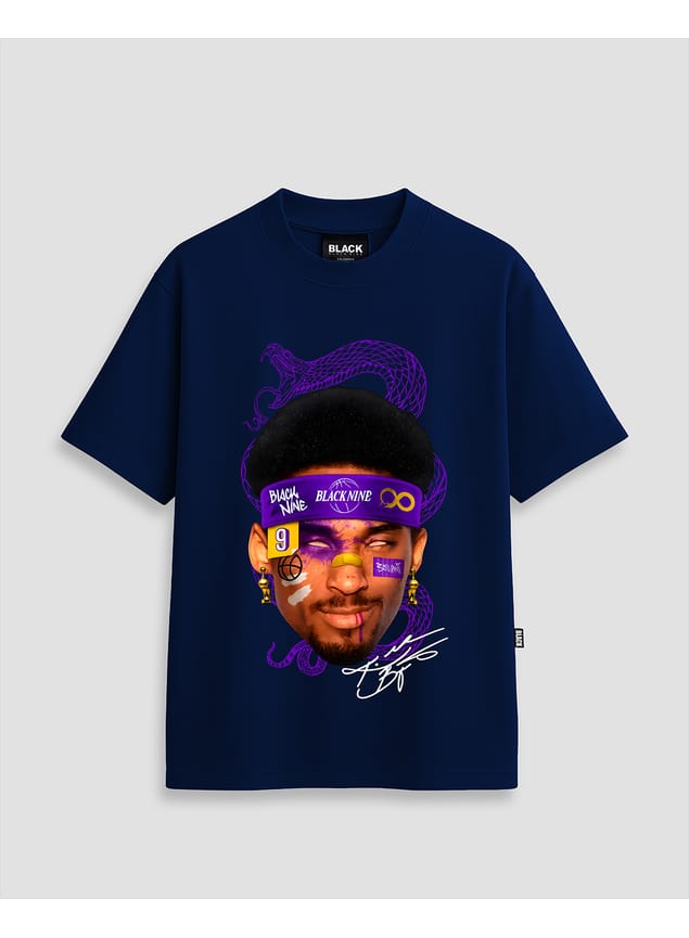 Camiseta Oversized Streetwear Kobe Mamba - Azul Marinho