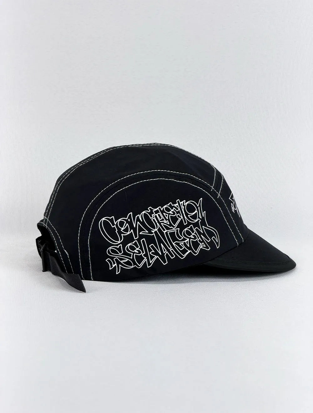 Boné 5 Five Panel Aba Curta Trip Side New Street CS - Preta - Aba Flexível