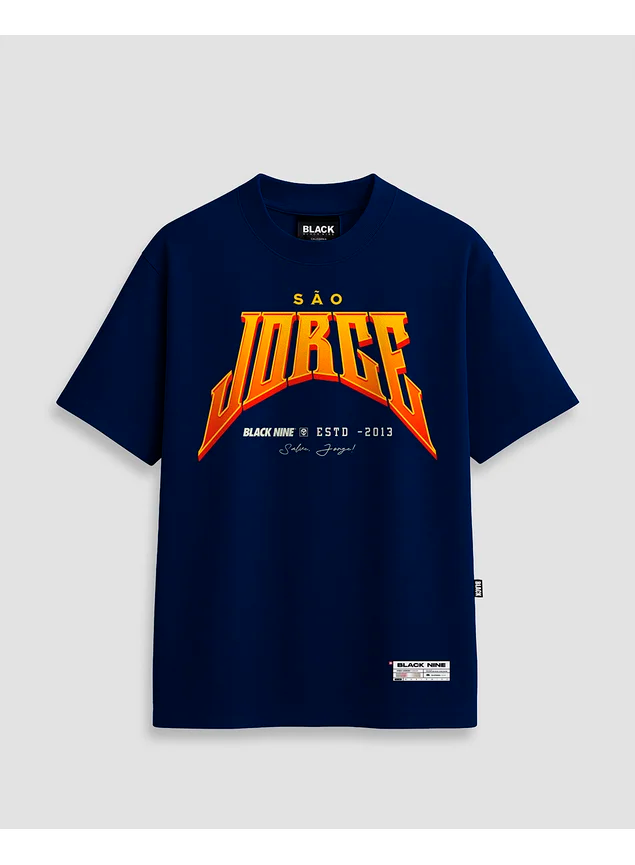 Camiseta Black Nine - São Jorge Azul Marinho