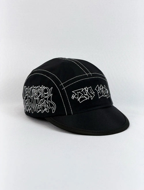 Boné 5 Five Panel Aba Curta Trip Side New Street CS - Preta - Aba Flexível