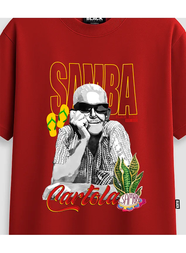 Camiseta Black Nine - Samba Cartola Vermelha