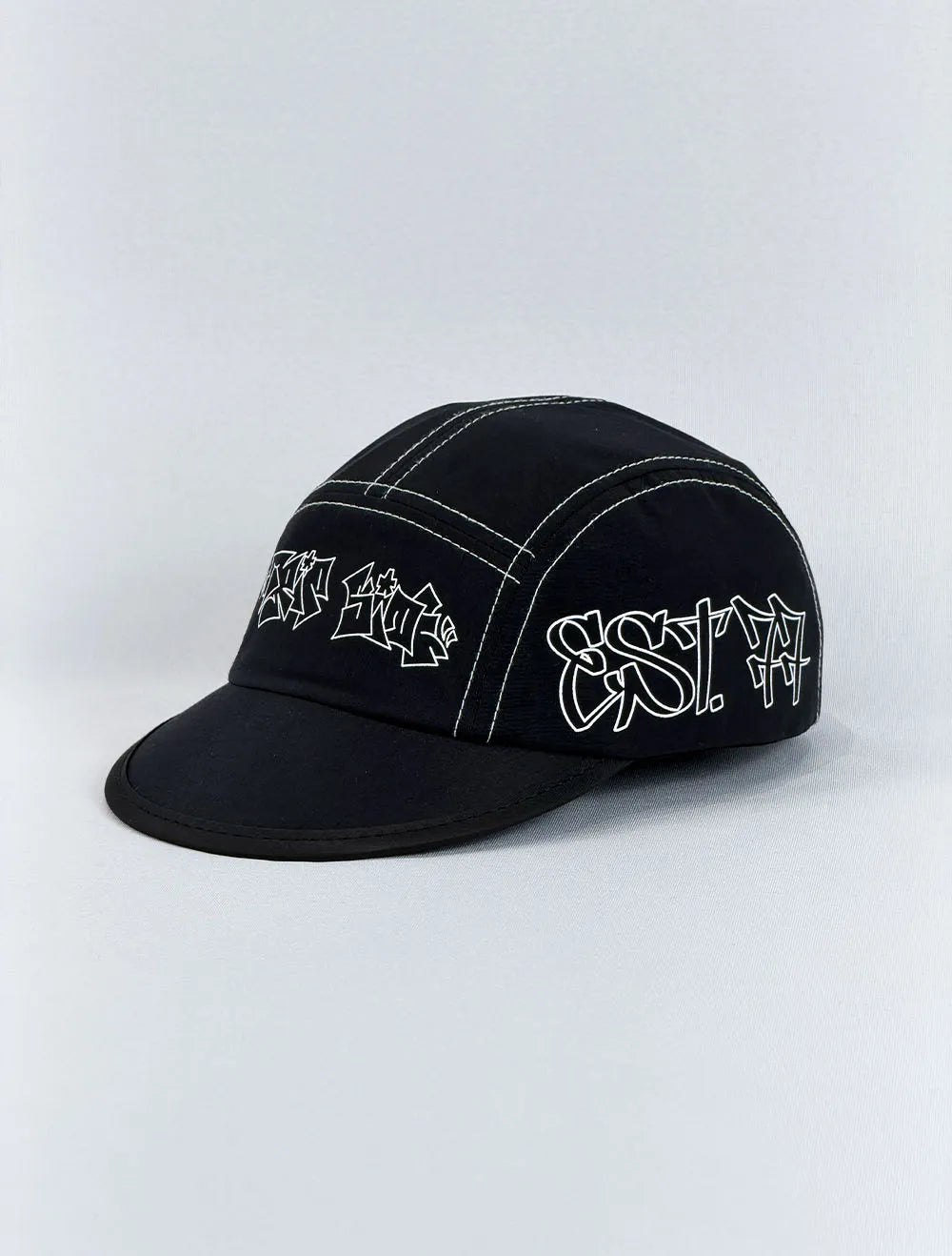 Boné 5 Five Panel Aba Curta Trip Side New Street CS - Preta - Aba Flexível