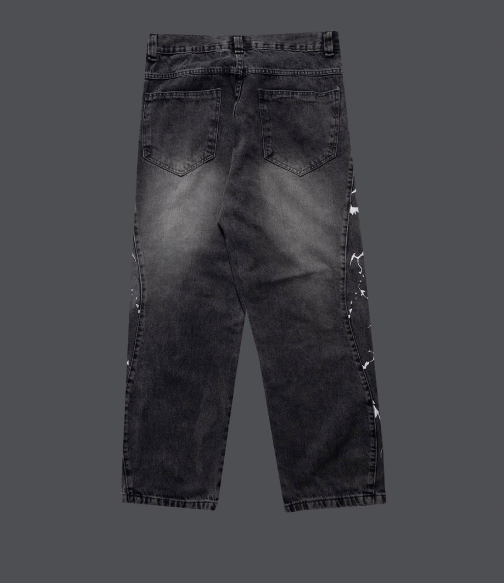 Calça Jeans Baggy Trip Side - Raios nas bordada