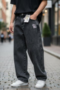 Calça Jeans Baggy Trip Side Cruz Bordada - Estonada
