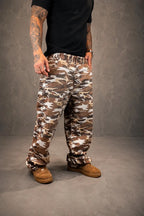 Calça Jeans Baggy Camuflada marrom
