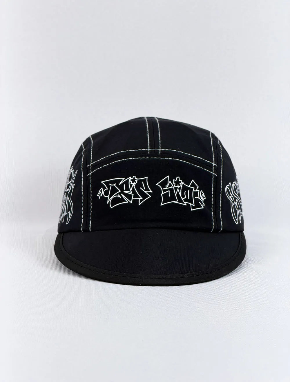 Boné 5 Five Panel Aba Curta Trip Side New Street CS - Preta - Aba Flexível