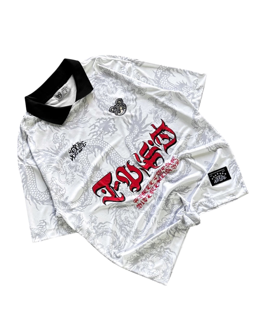 Camiseta Polo Trip Side Dragon- Branca