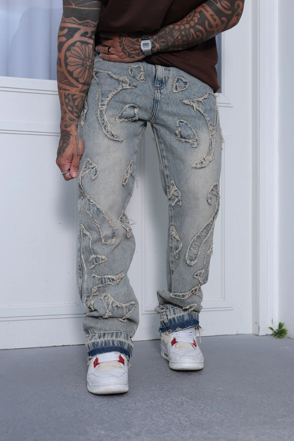 Calça Baggy Patchwork Jeans Vintage