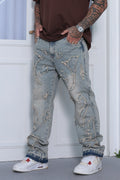 Calça Baggy Patchwork Jeans Vintage