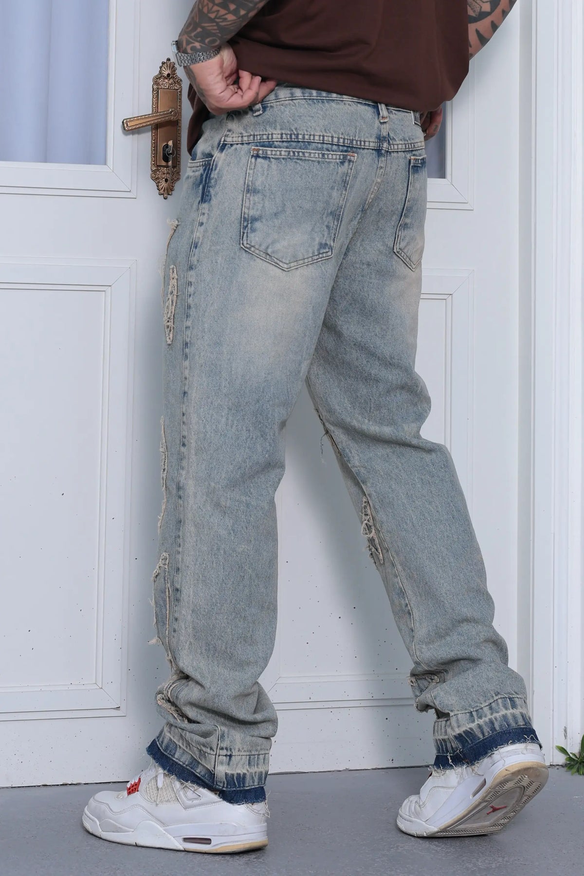 Calça Baggy Patchwork Jeans Vintage
