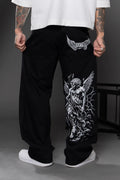 Calça Baggy Preta com Silk Anjo