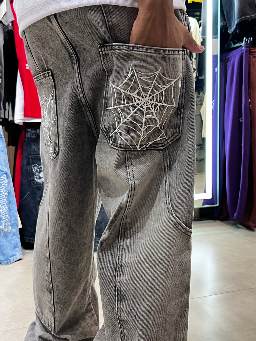 Calça Jeans Baggy Tripside Carpenter Dupla “Spider” - Estonada Clean