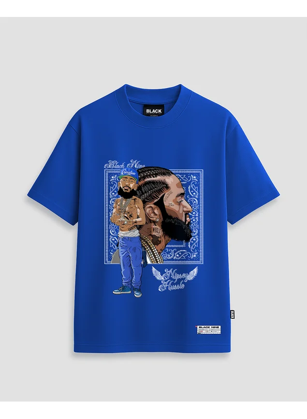 Camiseta Black Nike StreetWear Nipsey Hussle - Azul Royal
