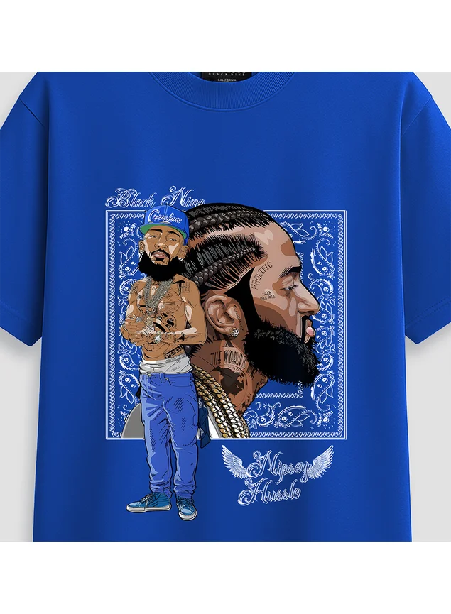Camiseta Black Nike StreetWear Nipsey Hussle - Azul Royal