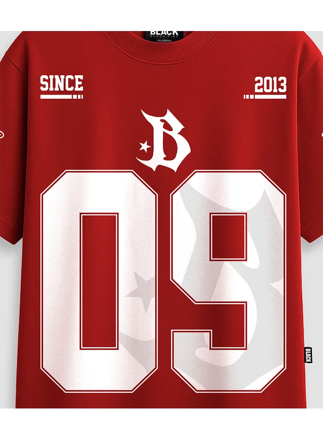 Camiseta Black Nike StreetWear Number 09 - Vermelha