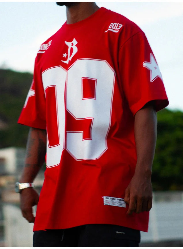 Camiseta Black Nike StreetWear Number 09 - Vermelha