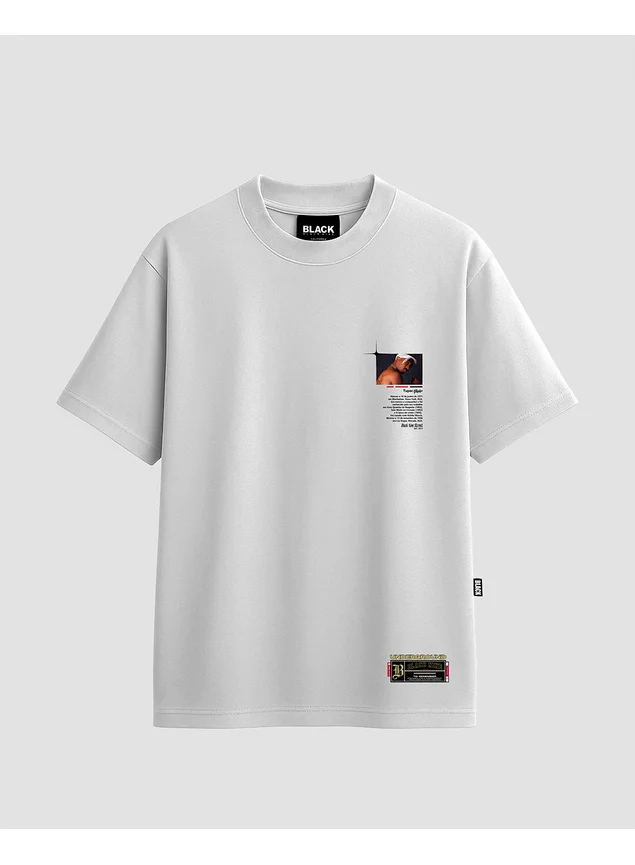 Camiseta Black Nine StreetWear Tupac Biografia - Branca