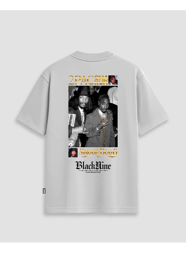 Camiseta Black Nine StreetWear 2Pac & Snoop Dogg - Branca