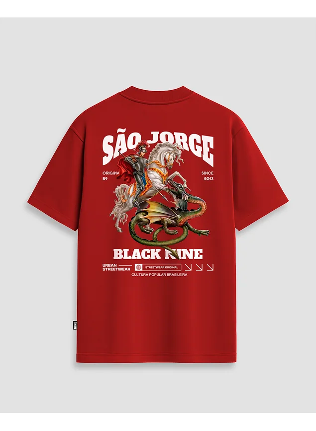 Camiseta Edição Limitada Black Nine São Jorge - Vermelha