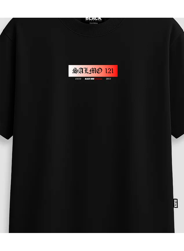 Camiseta Black Nine StreetWear Salmo 121 - Preta