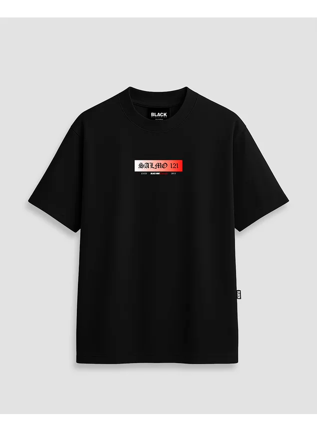 Camiseta Black Nine StreetWear Salmo 121 - Preta