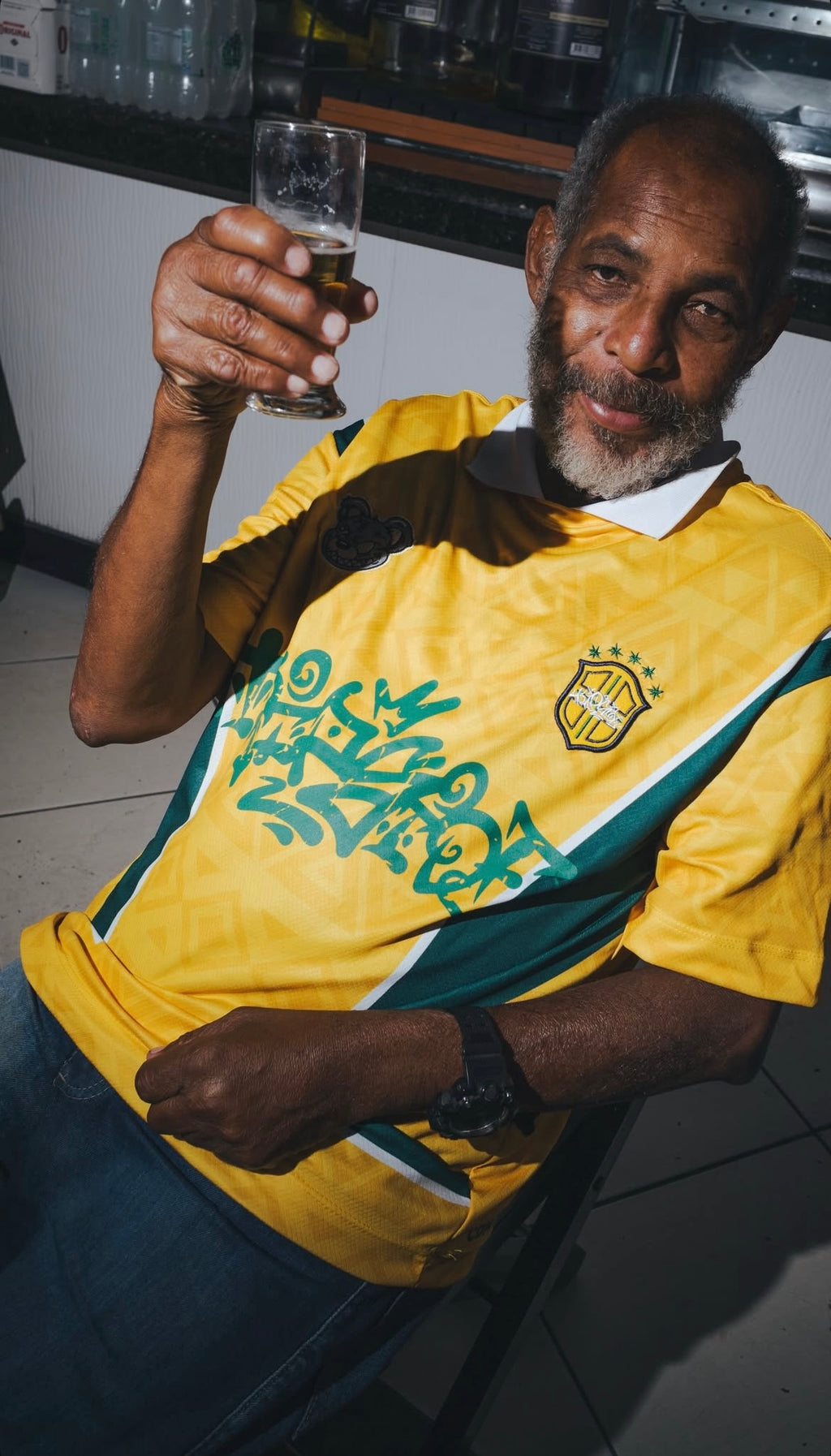 Camiseta Trip Side Polo Dry Fit World Cup “BRASIL”- Amarela