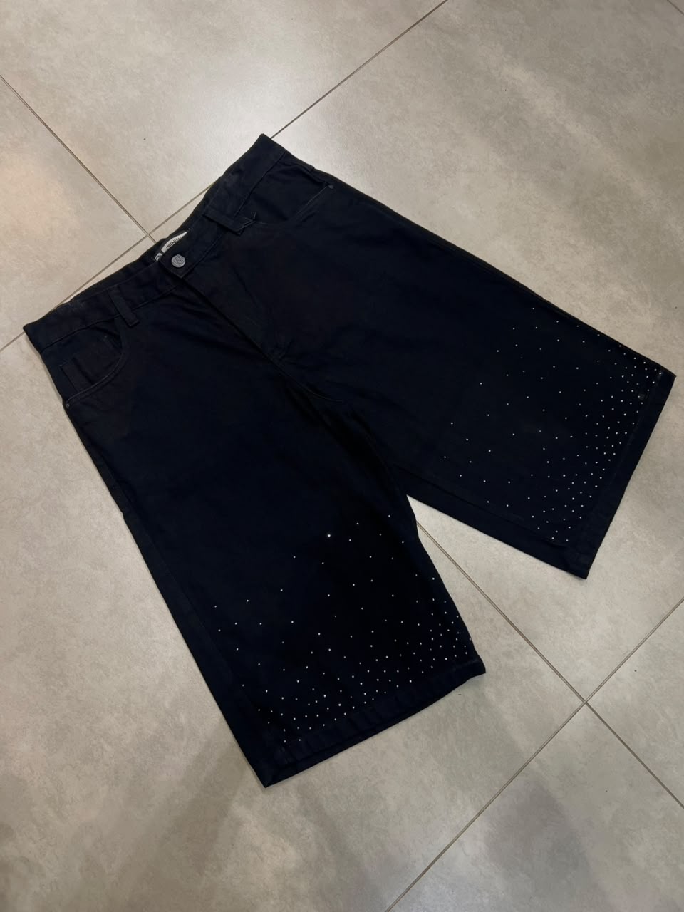Bermuda Jeans Jhorts Baggy Cross Black