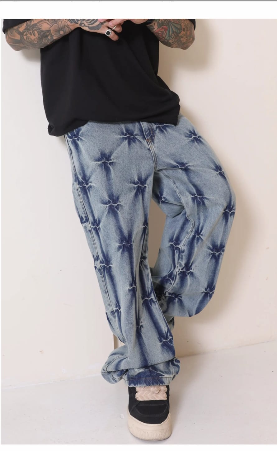 Calça Jeans Baggy com Pino