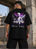 Camiseta Oversized Streetwear B9 Purple Fire Angel - Preta
