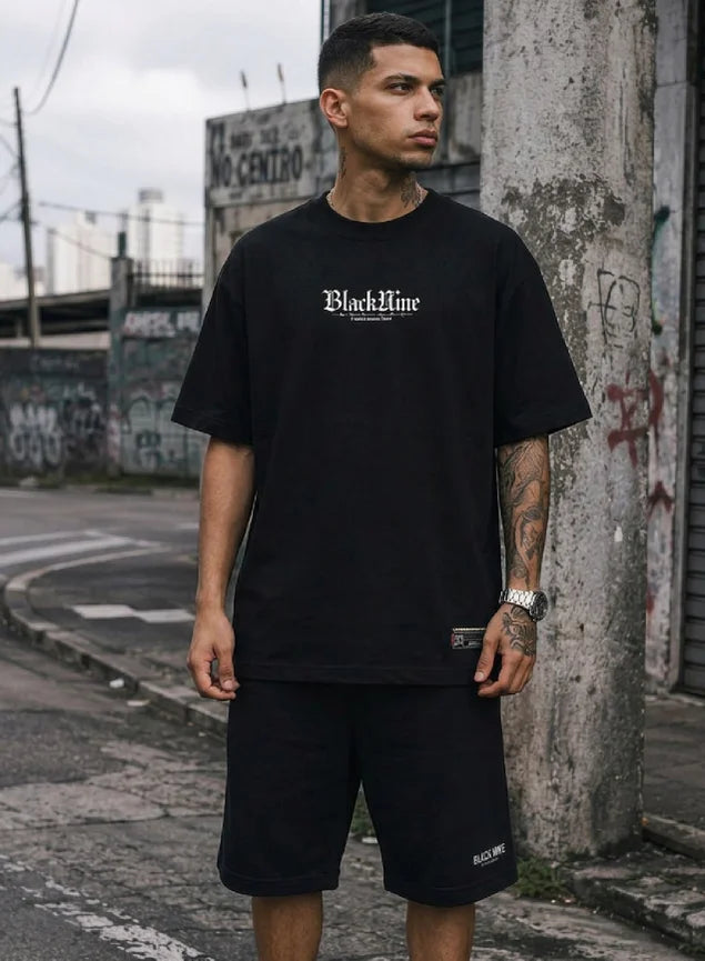 Camiseta Oversized Streetwear Tupac x Snoop Dogg - Preta