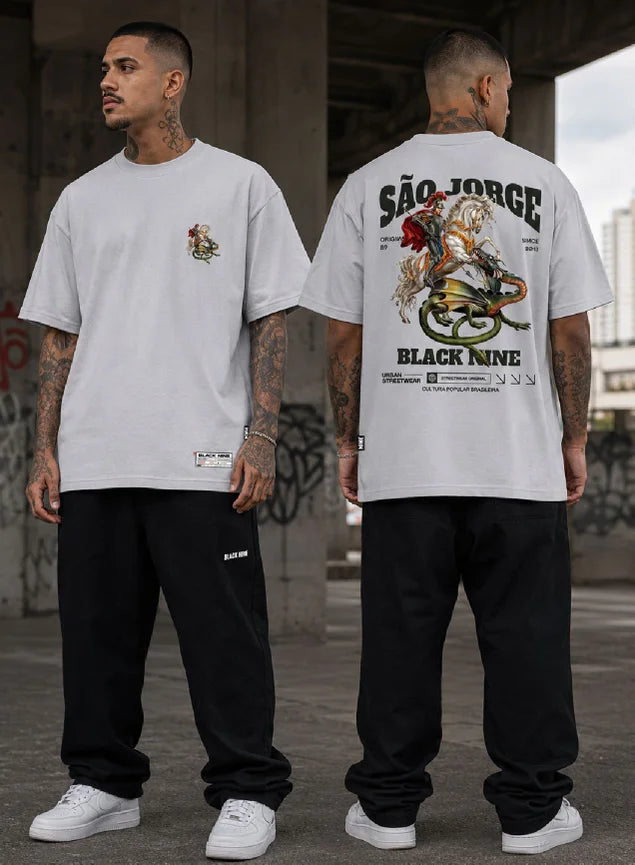 Camiseta Oversized Streetwear São Jorge - Branca