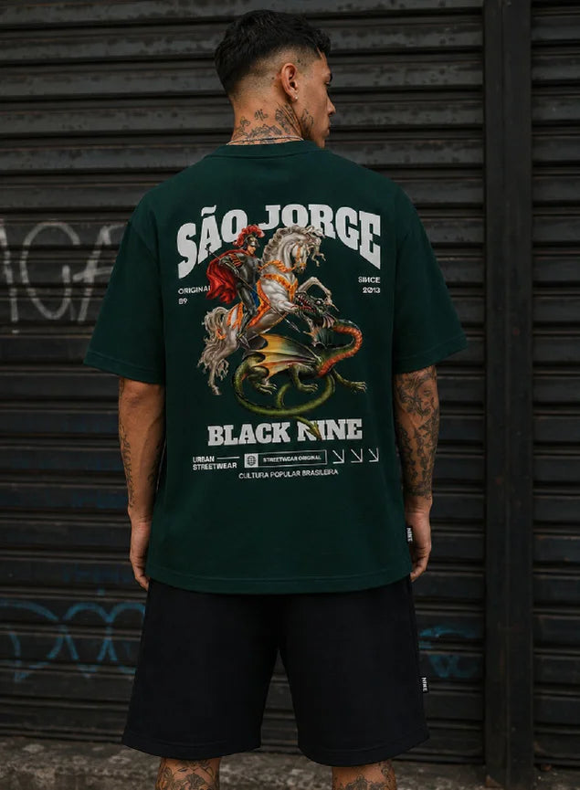 Camiseta Oversized Streetwear São Jorge - Verde Arruda Mar