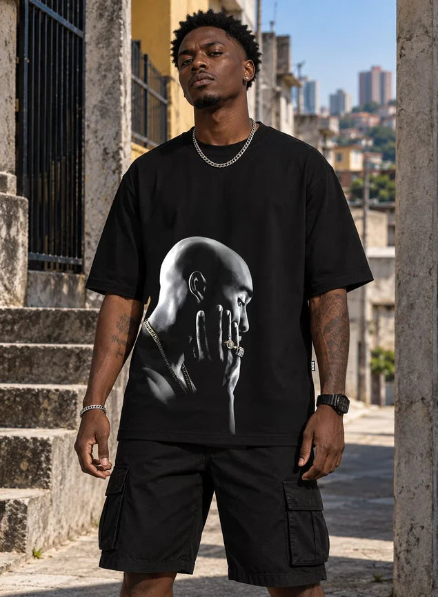 Camiseta Oversized Streetwear B9 Gold - Preta