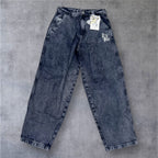 Calça Jeans Baggy Trip Side Cruz Bordada - Estonada