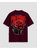 Camiseta Oversized Streetwear Plessure Flower - Vinho