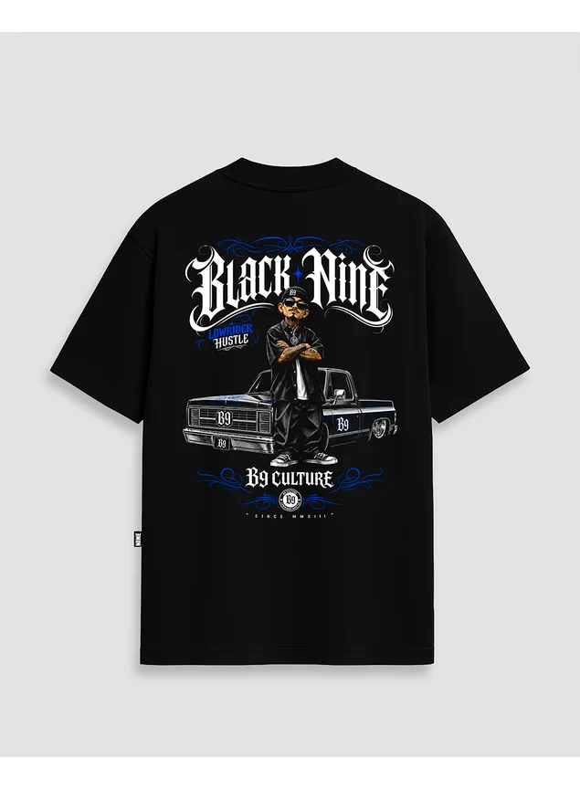 Camiseta Oversized Streetwear Lowrider Power - Preta