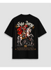 Camiseta Oversized Streetwear São Jorge Guerreiro Brasil - Preta