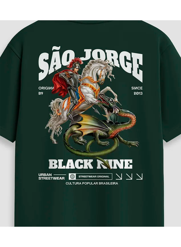 Camiseta Oversized Streetwear São Jorge - Verde Arruda Mar
