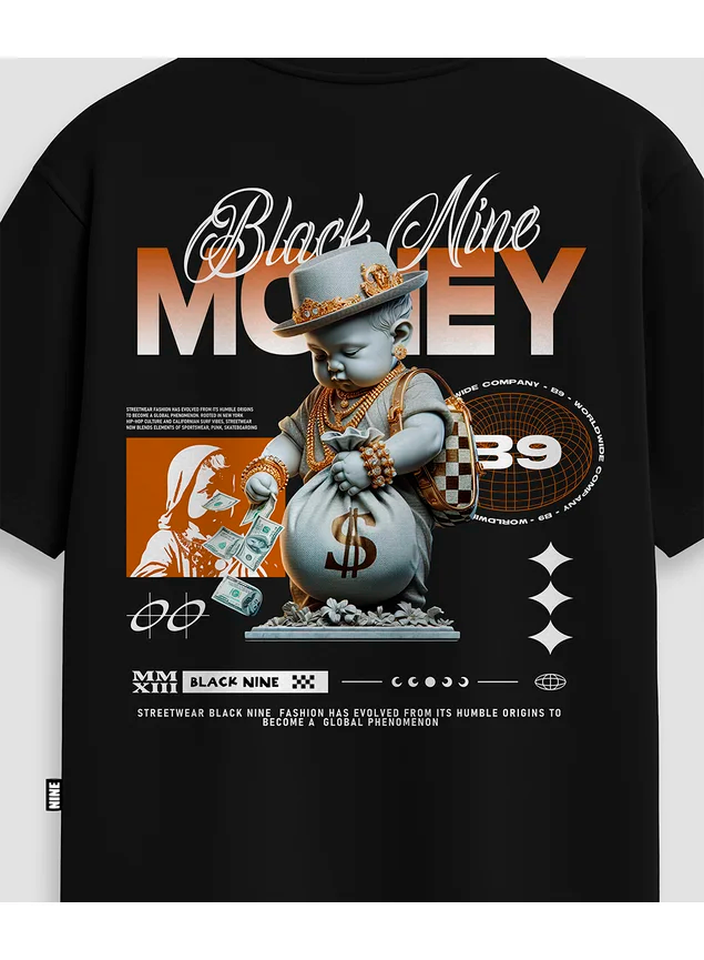 Camiseta Oversized Streetwear B9 Money Baby