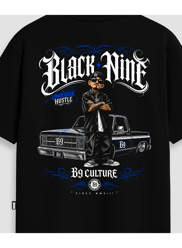Camiseta Oversized Streetwear Lowrider Power - Preta