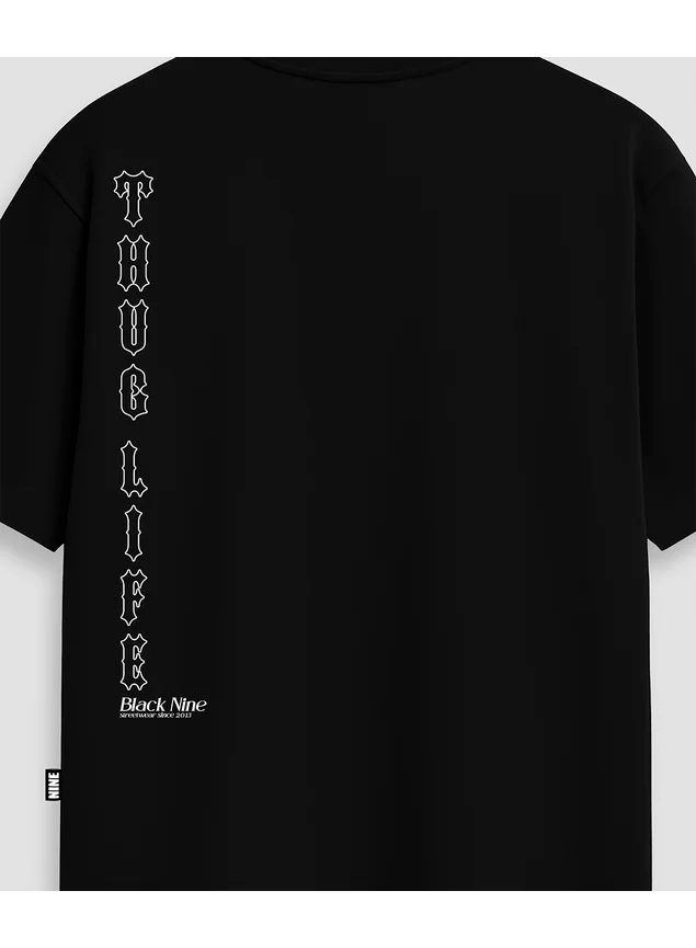 Camiseta Oversized Streetwear B9 Gold - Preta