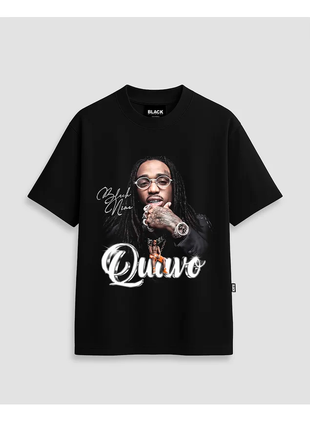 Camiseta Oversized Streetwear Quavo - Preta