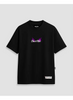 Camiseta Oversized Streetwear B9 Purple Fire Angel - Preta
