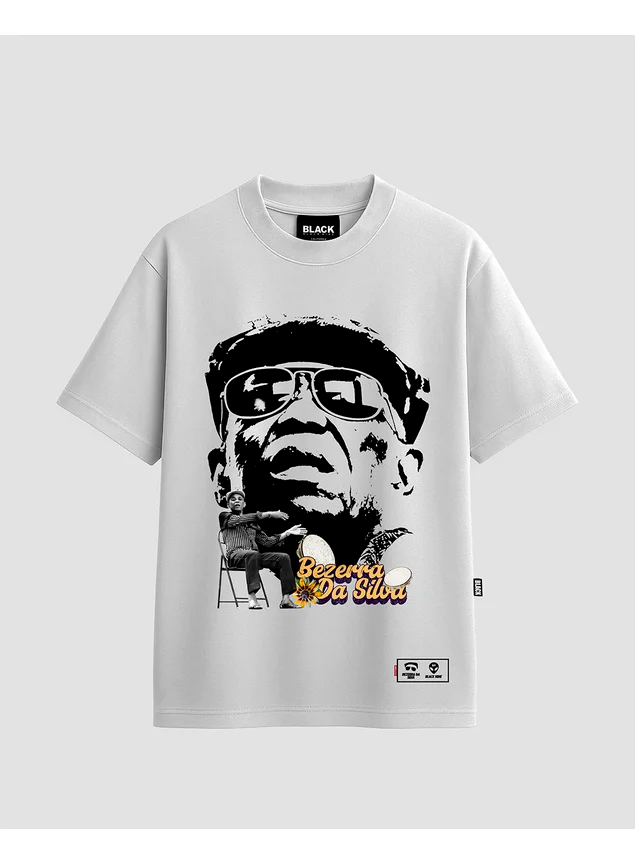 Camiseta Oversized Streetwear Oficial Bezerra Da Silva Lenda - Branca